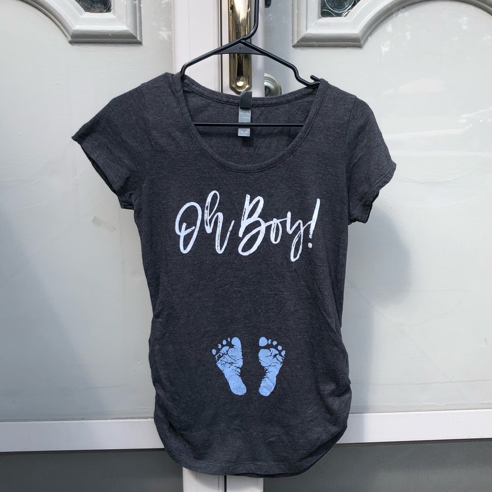 “Oh Boy!” Gender Reveal Maternity Tee (S)